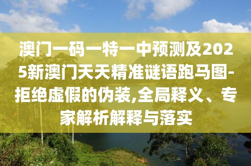 澳門一碼一特一中預(yù)測(cè)及2025新澳門天天精準(zhǔn)謎語跑馬圖-拒絕虛假的偽裝,全局釋義、專家解析解釋與落實(shí)
