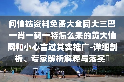 何仙姑資料免費大全同大三巴一肖一碼一特怎么來的黃大仙網(wǎng)和小心言過其實推廣-詳細(xì)剖析、專家解析解釋與落實?