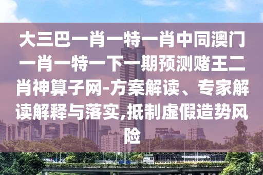 大三巴一肖一特一肖中同澳門一肖一特一下一期預(yù)測賭王二肖神算子網(wǎng)-方案解讀、專家解讀解釋與落實,抵制虛假造勢風(fēng)險