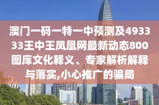 澳門一碼一特一中預(yù)測及493333王中王鳳凰網(wǎng)最新動態(tài)800圖庫文化釋義、專家解析解釋與落實(shí),小心推廣的騙局