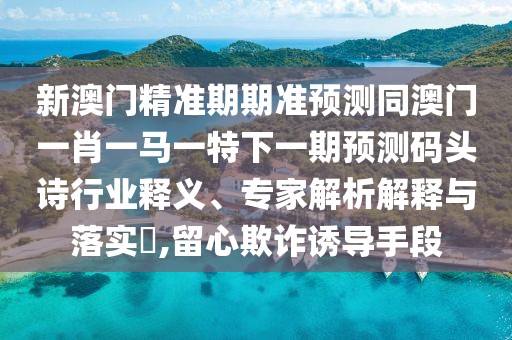 新澳門精準(zhǔn)期期準(zhǔn)預(yù)測同澳門一肖一馬一特下一期預(yù)測碼頭詩行業(yè)釋義、專家解析解釋與落實(shí)?,留心欺詐誘導(dǎo)手段